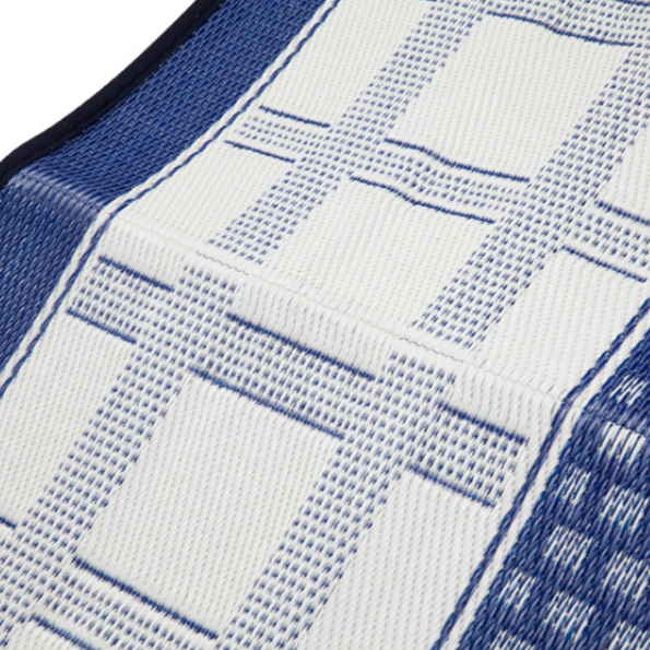 Europa Midnight Blue Geometric Reversible Large Picnic Rug - Fab Habitat , Picnic Rugs, [product_size],