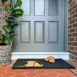 Buddies Black and Natural pvc backed coir doormat - Doormats Fab Habitat
