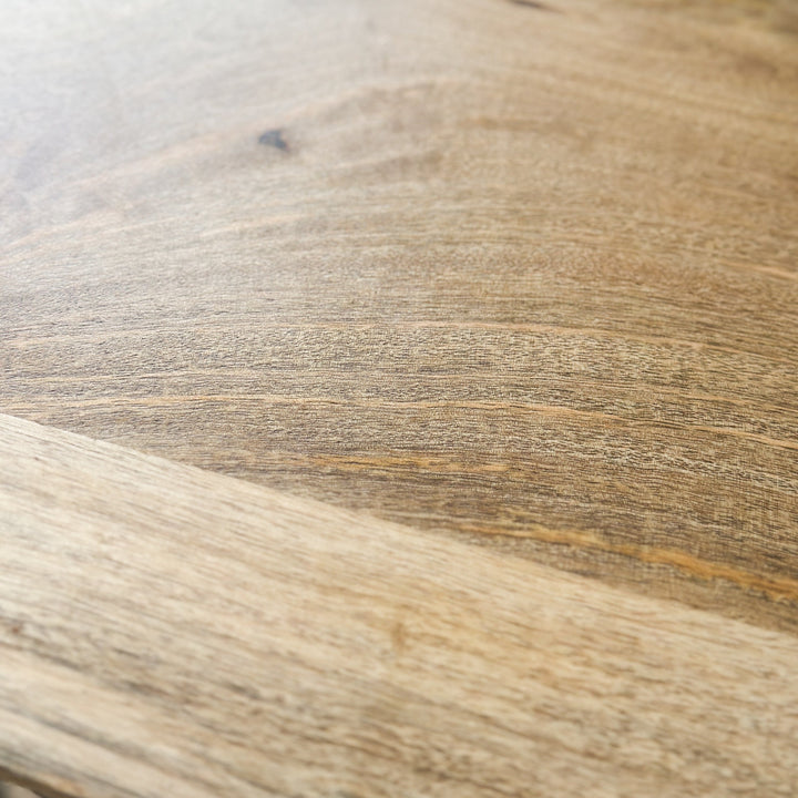 Faye Natural Finish 130cm Round Dining Table - Kitchen & Dining Furniture Fab Habitat
