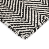 Herringbone Black Indoor Outdoor Area Rug - Outdoor Rugs Fab Habitat