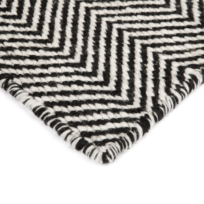 Herringbone Black Indoor Outdoor Area Rug - Outdoor Rugs Fab Habitat
