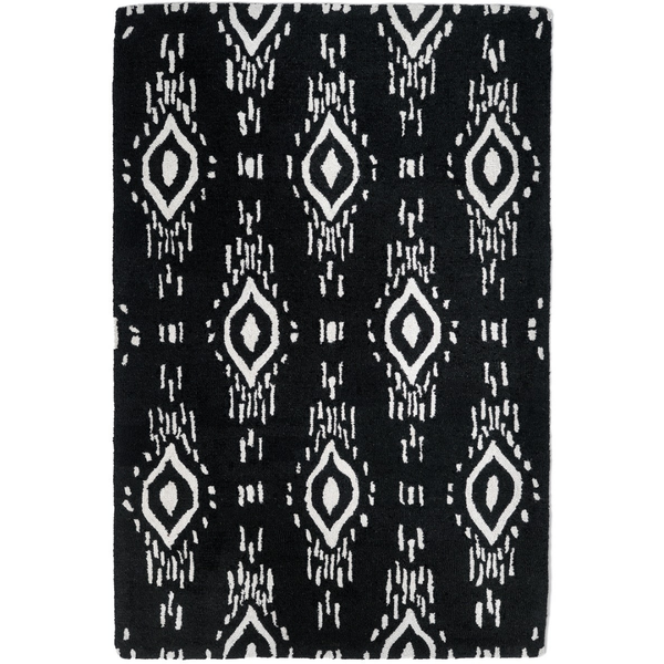 Surah Black and White Tribal P.E.T Indoor Area Rug - Outdoor Rugs Fab Habitat