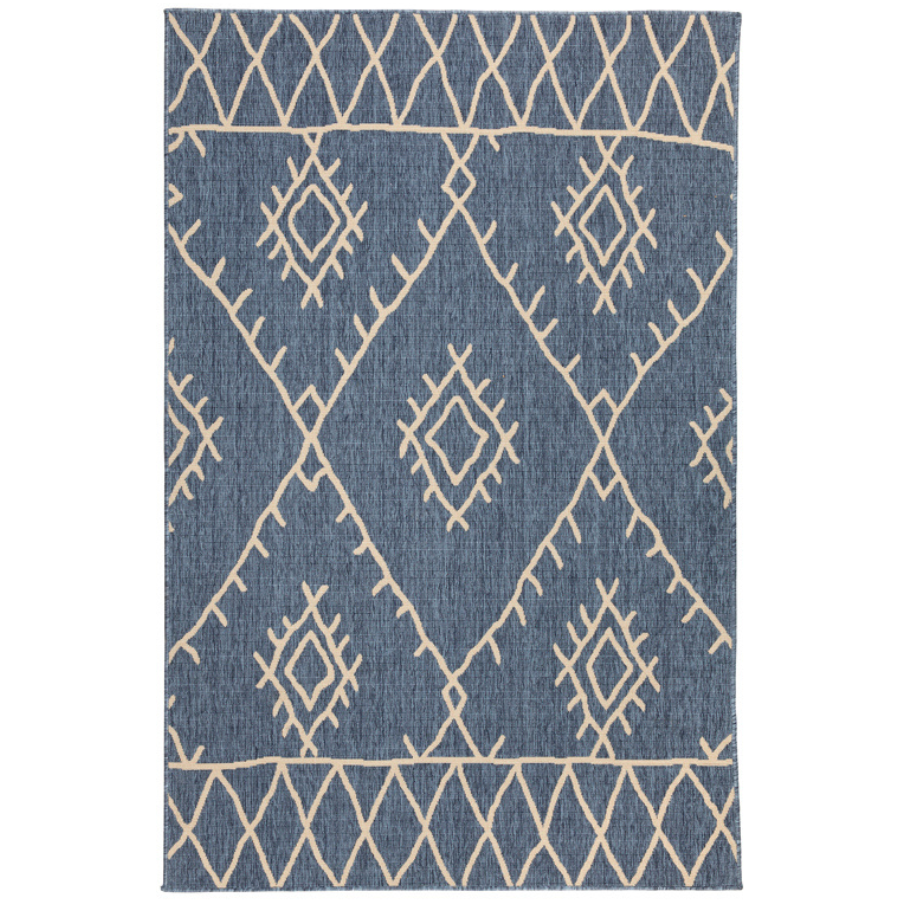 Agatti Tribal Outdoor Large Blue Rug - Outdoor Rugs Fab Habitat