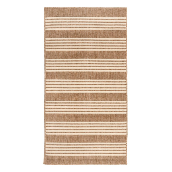 Mariona Beige Striped Polypropylene Large Outdoor Rug - Outdoor Rugs Fab Habitat