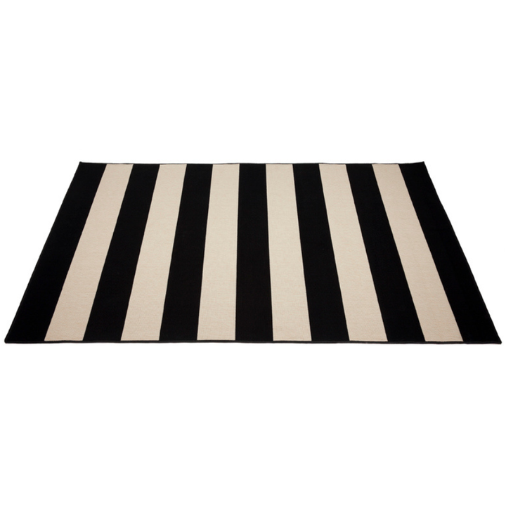 Nyoma Black Striped Outdoor Large Rug - Outdoor Rugs Fab Habitat