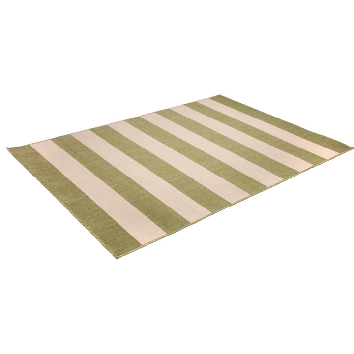 Nyoma Lime Striped Outdoor Large Rug - Outdoor Rugs Fab Habitat