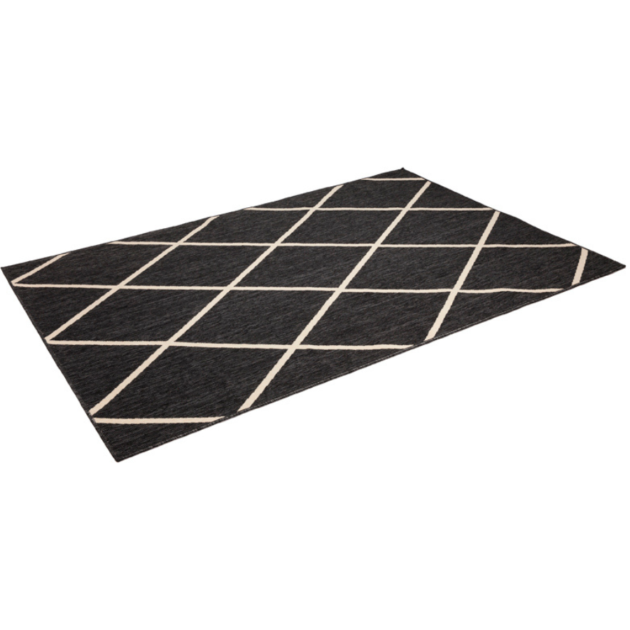 Tucson Black Diamond Large Indoor and Outdoor Rug - Outdoor Rugs Fab Habitat