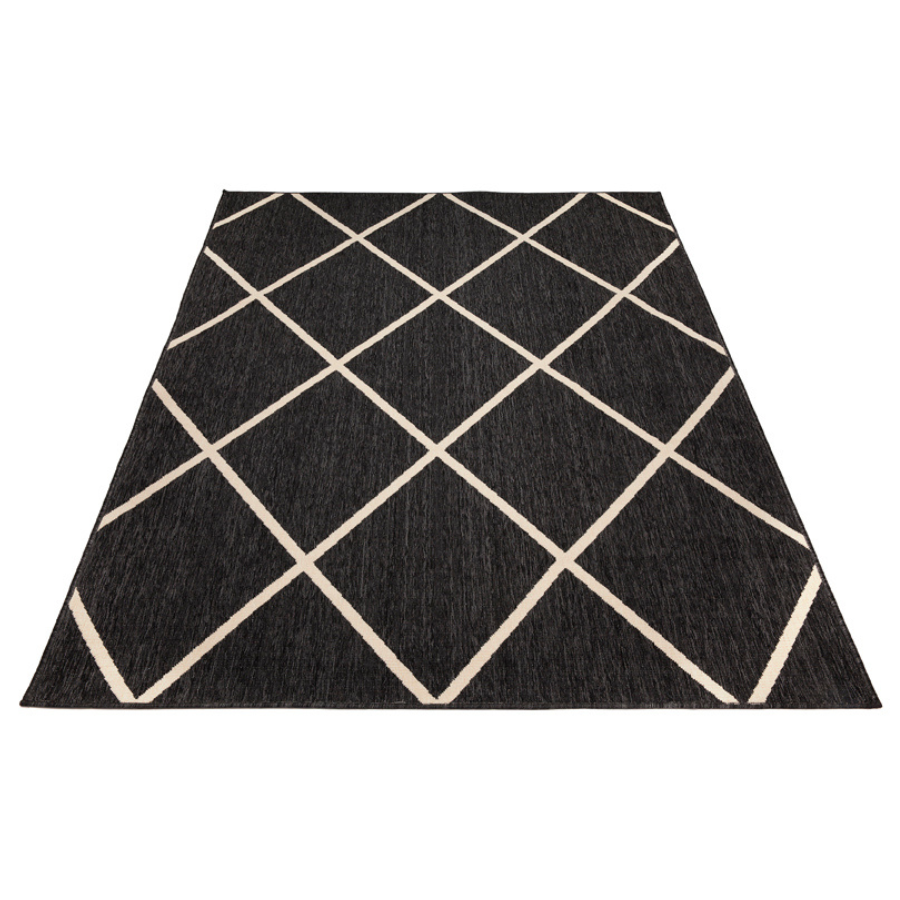Tucson Black Diamond Large Indoor and Outdoor Rug - Outdoor Rugs Fab Habitat