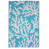 Marbella Blue and White Coastal Recycled Plastic Outdoor Rug - Recycled Plastic Rugs & Mats Fab Habitat
