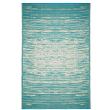 Brooklyn Teal and White Modern Reversible Outdoor Large Rug - Recycled Plastic Rugs & Mats Fab Habitat