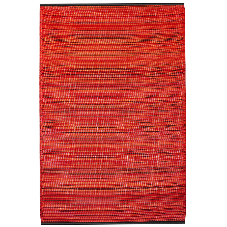 Cancun Sunset Bright Red Toned Melange Recycled Plastic Large Rug - Recycled Plastic Rugs & Mats Fab Habitat
