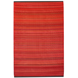 Cancun Sunset Bright Red Toned Melange Recycled Plastic Large Rug - Recycled Plastic Rugs & Mats Fab Habitat