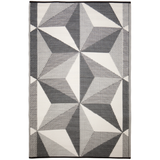 Geostar Glacier Grey Reversible Large Outdoor Rug - Recycled Plastic Rugs & Mats Fab Habitat