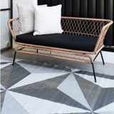 Geostar Glacier Grey Reversible Large Outdoor Rug - Recycled Plastic Rugs & Mats Fab Habitat