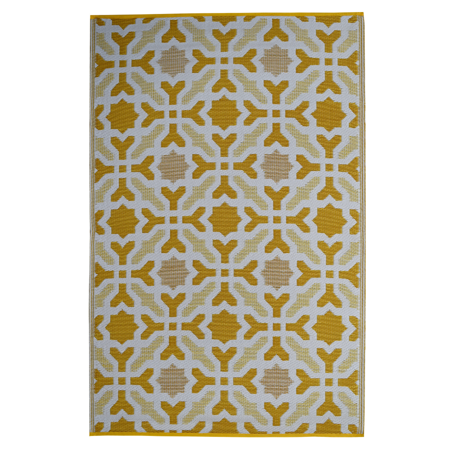 Seville Yellow Recycled Plastic Outdoor Rug - Recycled Plastic Rugs & Mats Fab Habitat