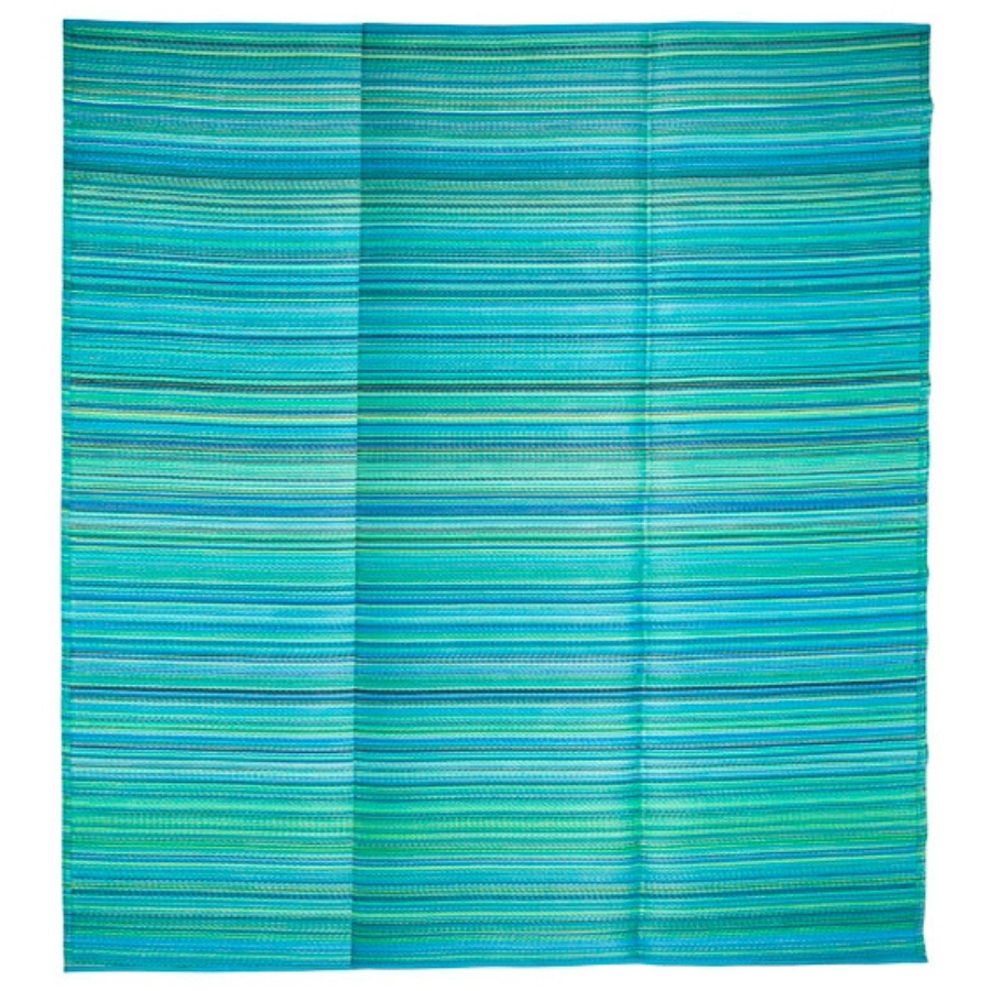 Cancun Aqua Blue Toned Melange Recycled Plastic Large Rug - Recycled Plastic Rugs & Mats Fab Habitat
