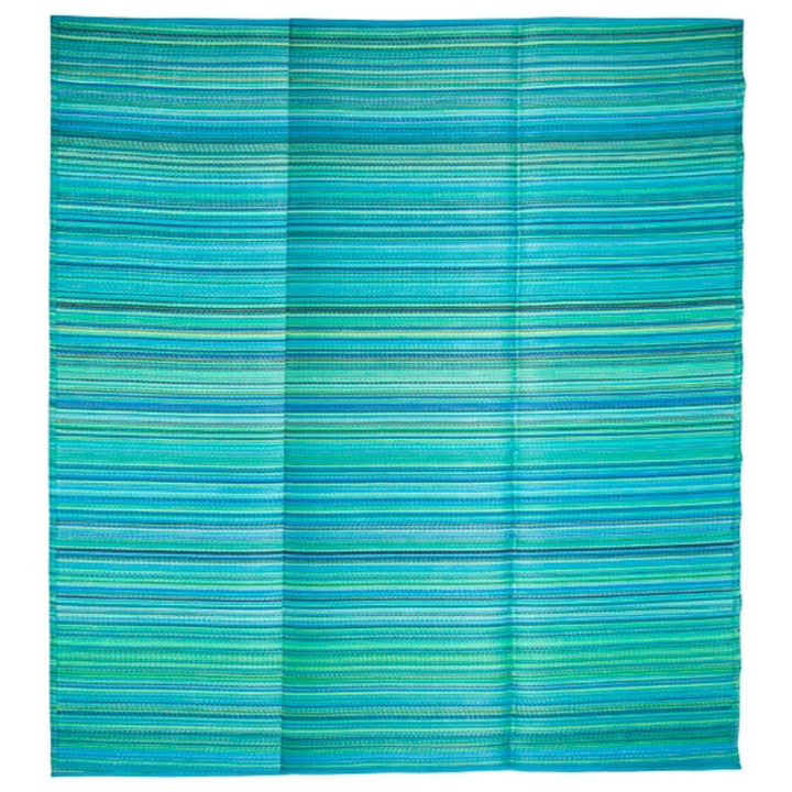 Cancun Aqua Blue Toned Melange Recycled Plastic Large Rug - Recycled Plastic Rugs & Mats Fab Habitat