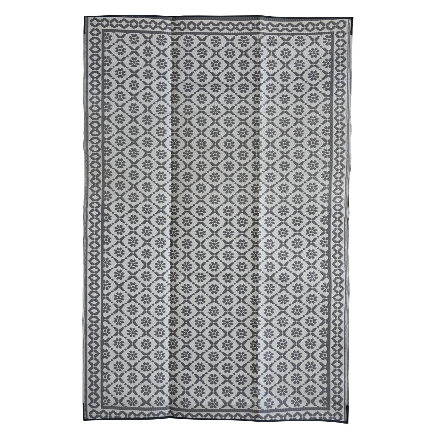 Ronda Grey Recycled Plastic Outdoor Rug - Recycled Plastic Rugs & Mats Fab Habitat