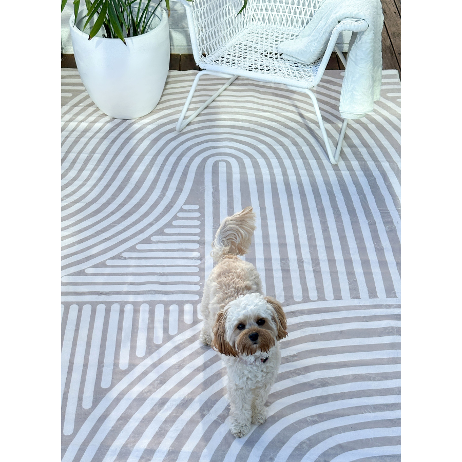 Kavi Beige Machine Washable Area Rug - Rugs Fab Habitat