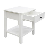 Safi White Bedside Table with 1 Drawer - Side Tables Fab Habitat