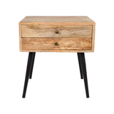 Zen Mango Wood Modern Rectangle Storage Side Table Fab Habitat