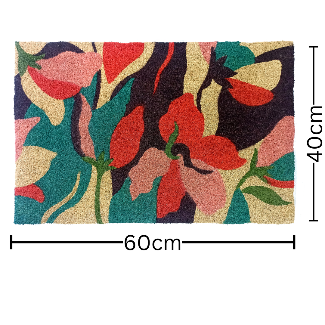 Flower Blue rug 40x60cm floral design floor mat buy online in Australia