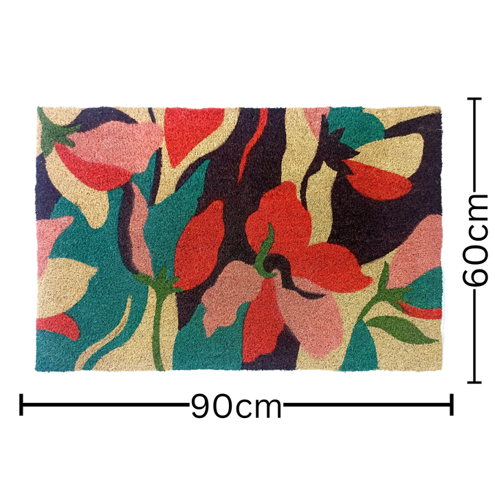 Flower Blue rug 60x90cm soft textured floor mat buy online in Australia