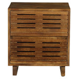 Leo Solid Wood Modern 2 Drawer Bedside Table - Fab Habitat , Side Tables, 