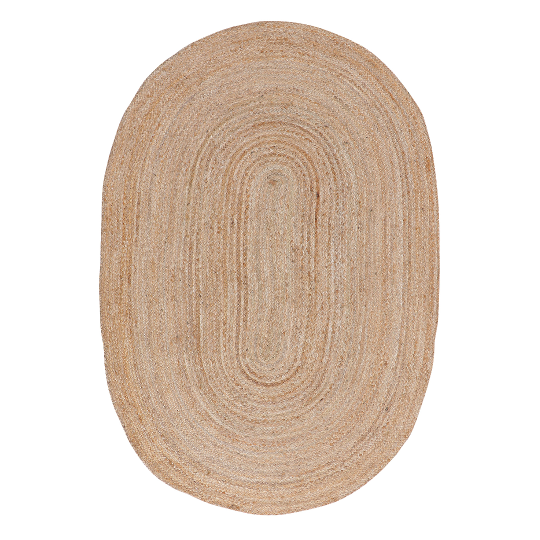 Phoenix Natural Oval Jute Area Rug - Jute Rug Fab Habitat