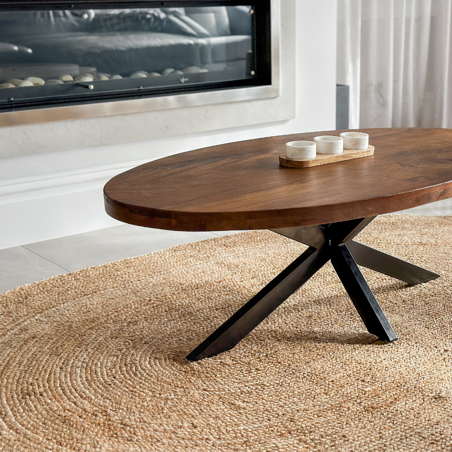 Phoenix Natural Oval Jute Area Rug - Jute Rug Fab Habitat