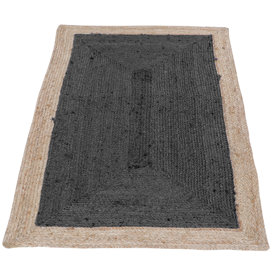 Phoenix Deep Grey Large Jute Rug for Living Room - Jute Rug Fab Habitat