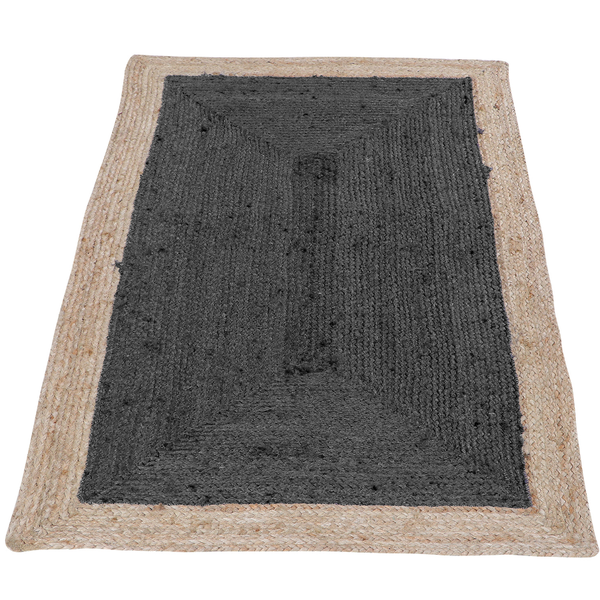 Phoenix Deep Grey Large Jute Rug for Living Room - Jute Rug Fab Habitat