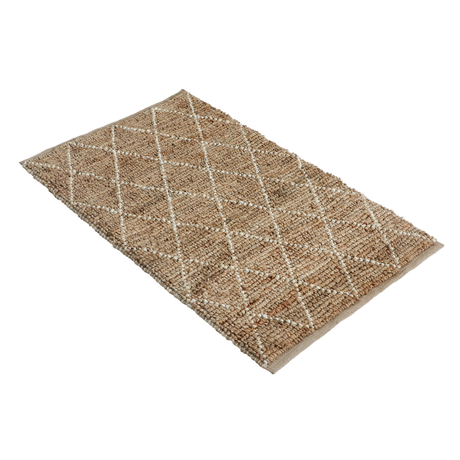 Buy Anant White & Natural Diamond Premium Jute Rug online in Australia