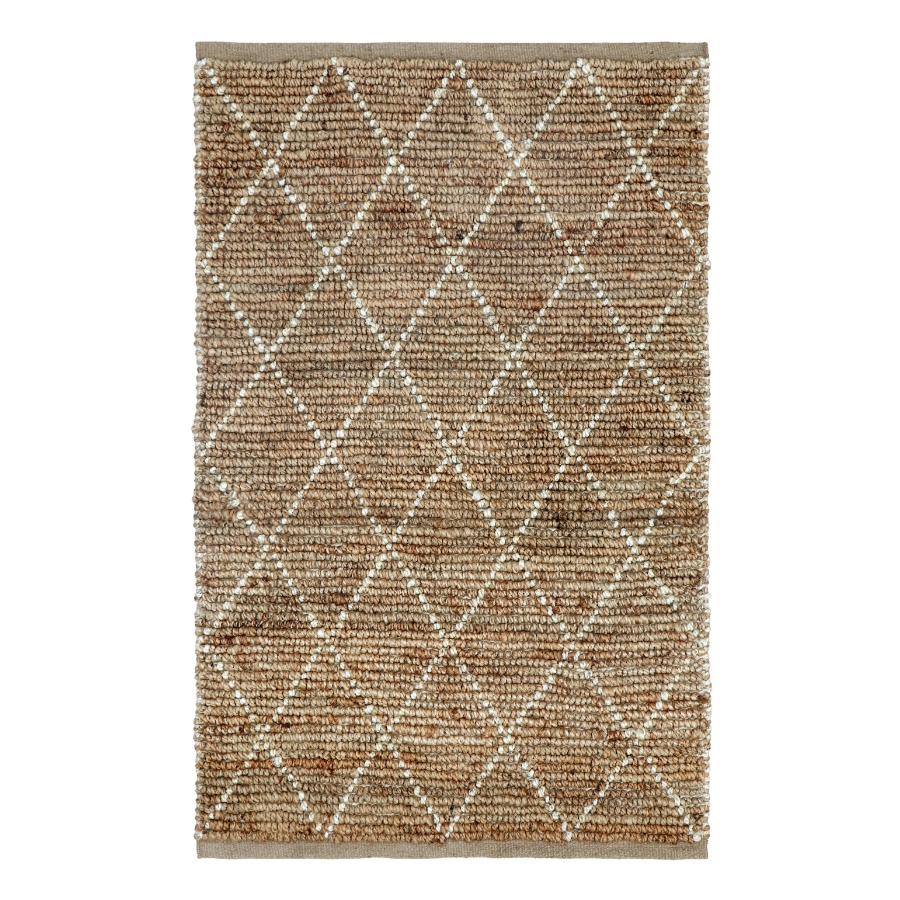 Buy Anant White & Natural Diamond Premium Jute Rug online in Australia