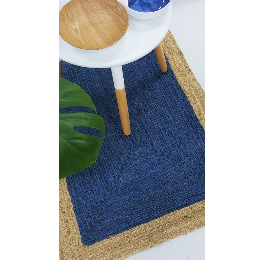 Phoenix Indigo Blue Jute Area Rug - Jute Rug Fab Habitat