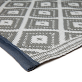Kimberley Grey and White Diamond Recycled Plastic Large Rug - Fab Habitat , Recycled Plastic Rugs & Mats, 