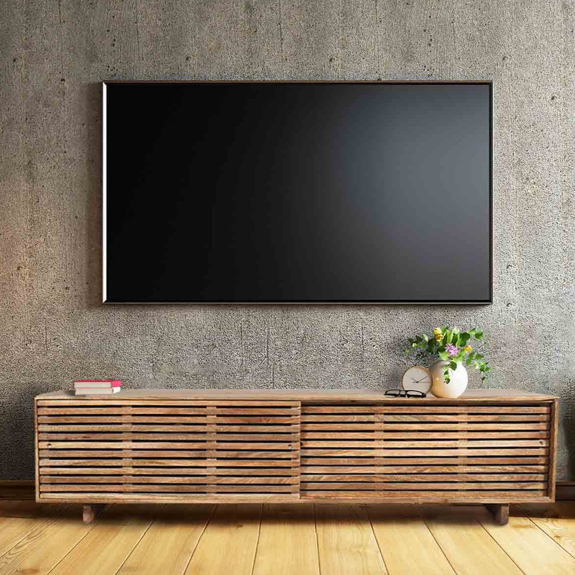Timber tv units for sale discount