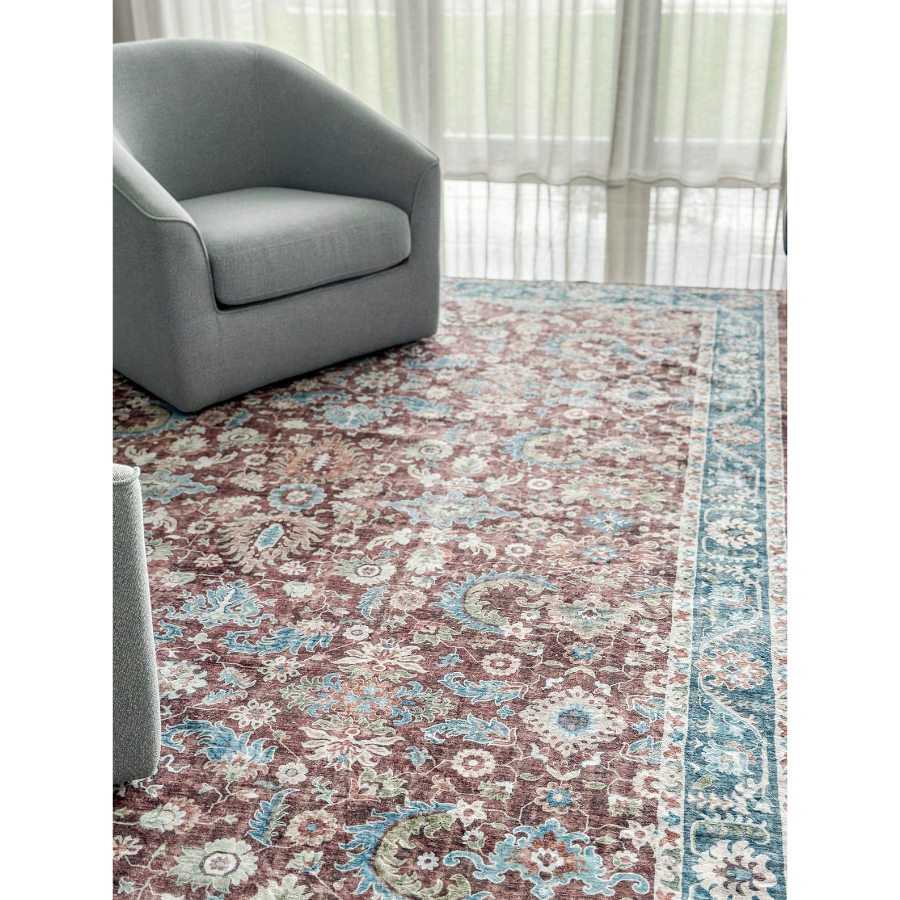 Imna Traditional Machine Washable Large Carpet Rug - Machine Washable Rugs Fab Habitat