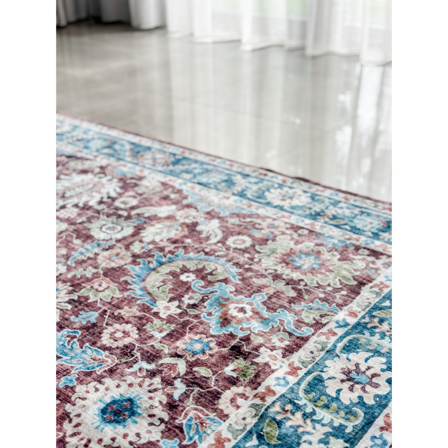Imna Traditional Machine Washable Large Carpet Rug - Machine Washable Rugs Fab Habitat