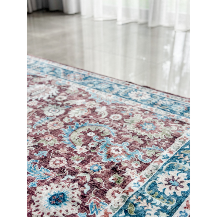 Imna Traditional Machine Washable Large Carpet Rug - Machine Washable Rugs Fab Habitat