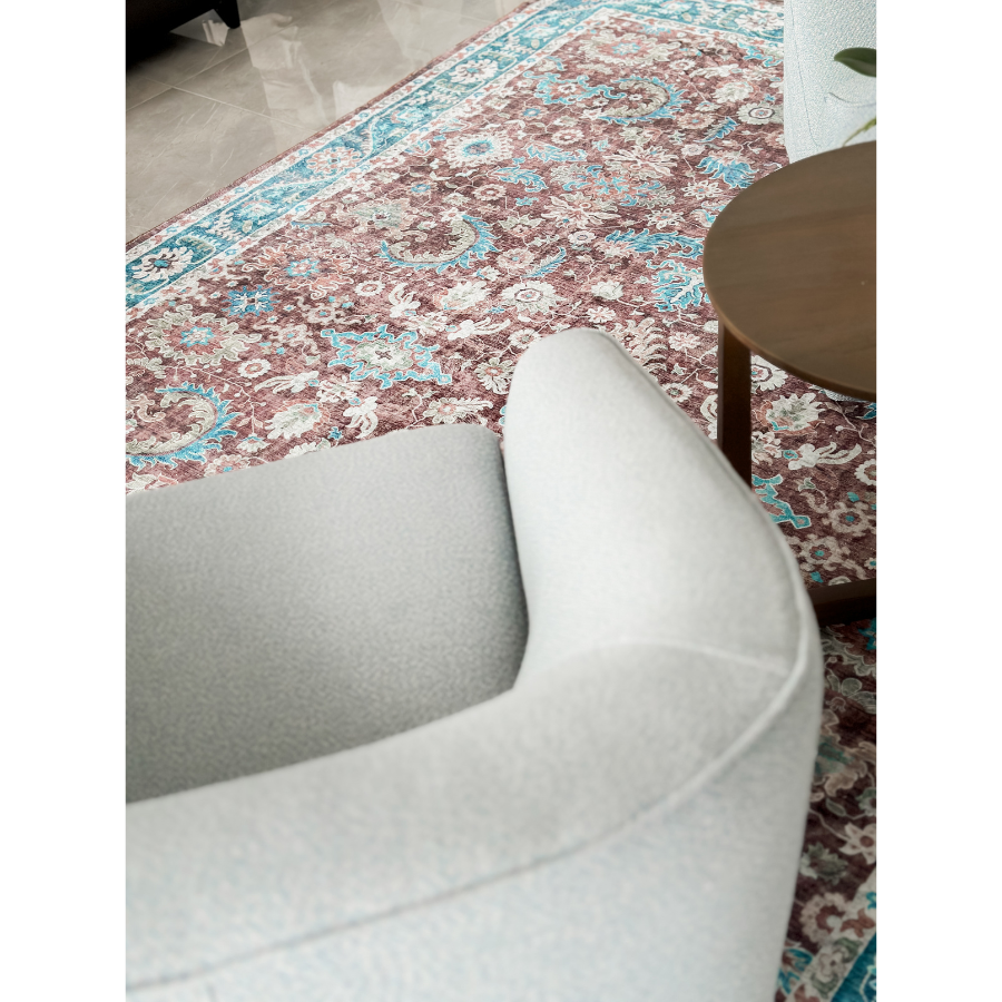 Imna Traditional Machine Washable Large Carpet Rug - Machine Washable Rugs Fab Habitat