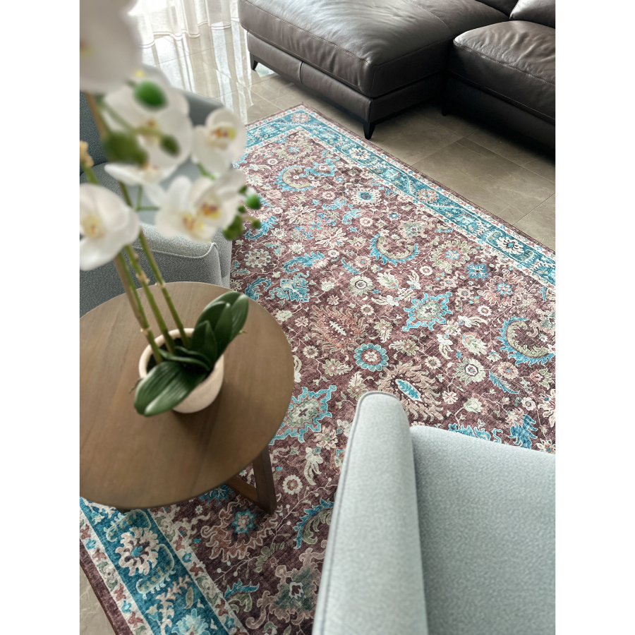 Imna Traditional Machine Washable Large Carpet Rug - Machine Washable Rugs Fab Habitat