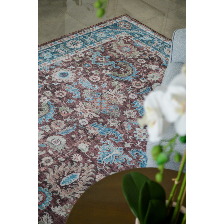 Imna Traditional Machine Washable Large Carpet Rug - Machine Washable Rugs Fab Habitat