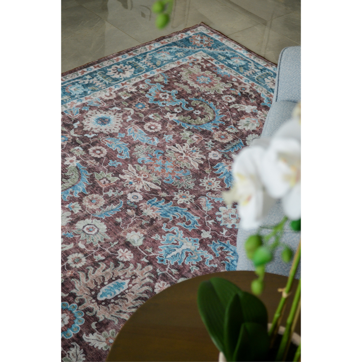 Imna Traditional Machine Washable Large Carpet Rug - Machine Washable Rugs Fab Habitat