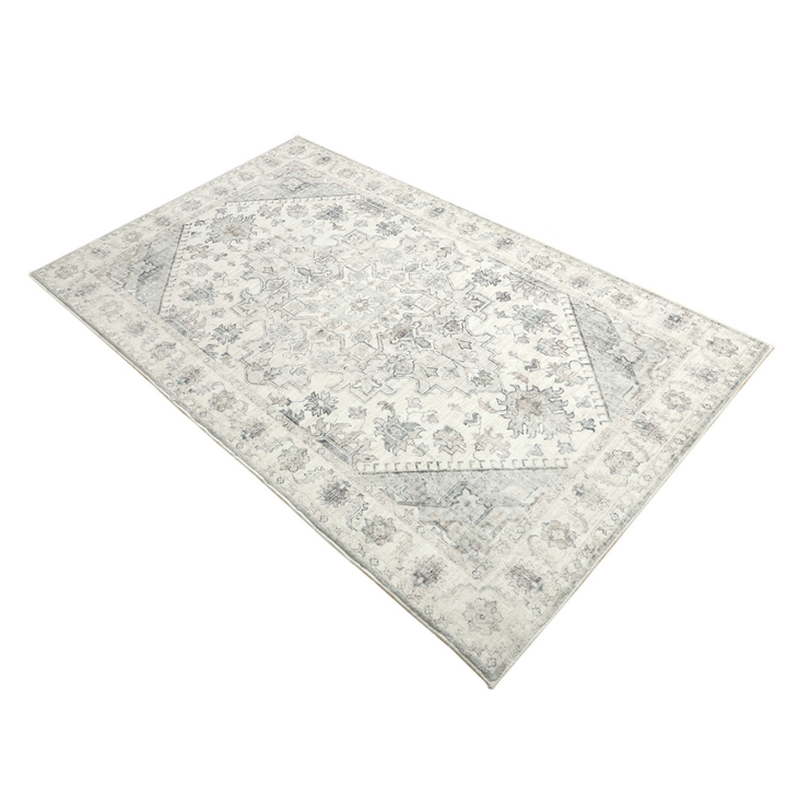 Santiago Traditional Machine Washable Large Grey Rug - Machine Washable Rugs Fab Habitat