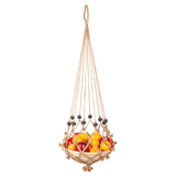 Sika Black Beads Handmade Macrame Jute rope Plant Hanger and Pot Holder - 105 cm - Macrame Plant hanger Fab Habitat