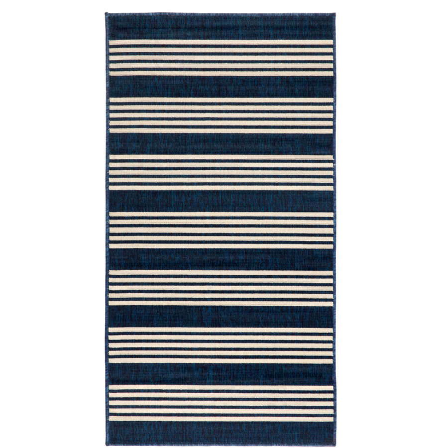 Mariona Blue Striped Outdoor Large Rug - Fab Habitat , Outdoor Rugs, 