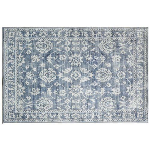 60 Cm X 180 Cm Megan Blue Machine Washable Non Slip Kitchen Mat - Fab Habitat , Machine Washable Kitchen Mats, 