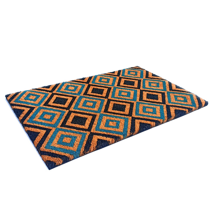 New Diamonds PVC Backed Long Coir Doormat - Fab Habitat , Doormats, [product_size],