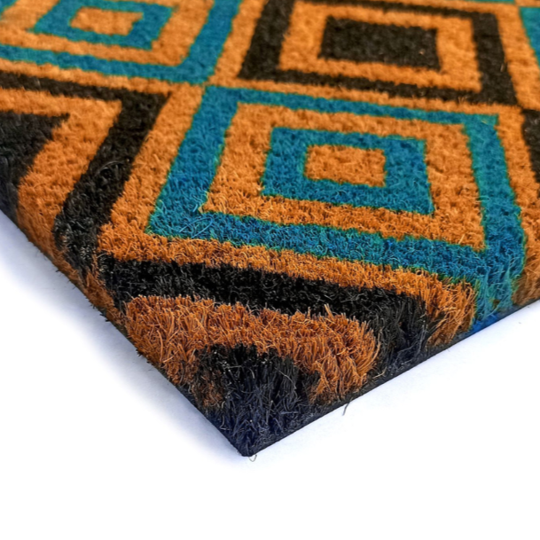 New Diamonds PVC Backed Coir Doormat - Fab Habitat , Doormats, [product_size],